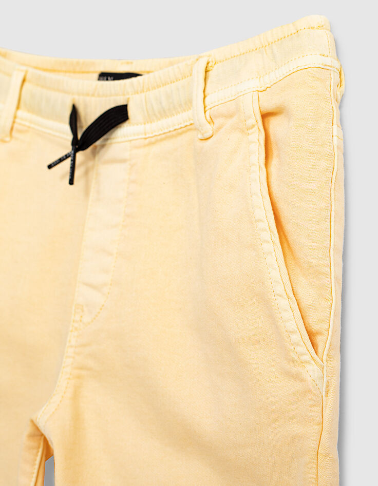 Bermuda jaune moyen à ceinture élastiquée garçon -6