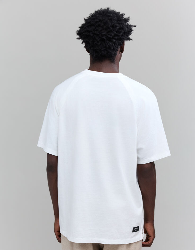 T-shirt blanc coton bio broderies dates Homme-3 T-shirt blanc coton bio broderies dates Homme-3