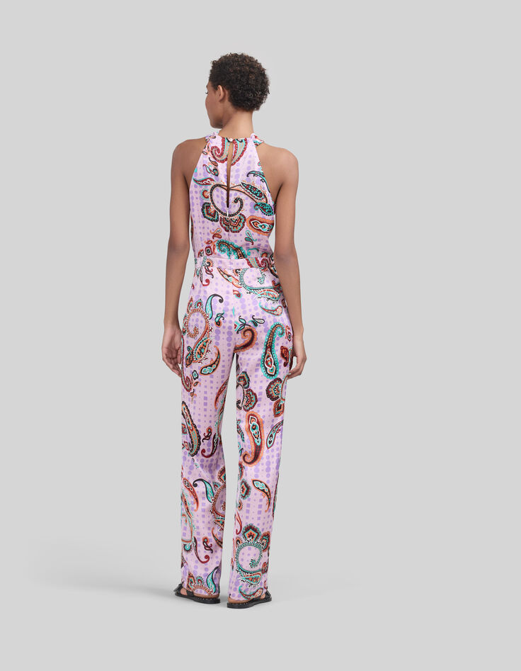 Cremeweißer Recycling-Damenoverall mit Maxi-Paisleyprint-2
