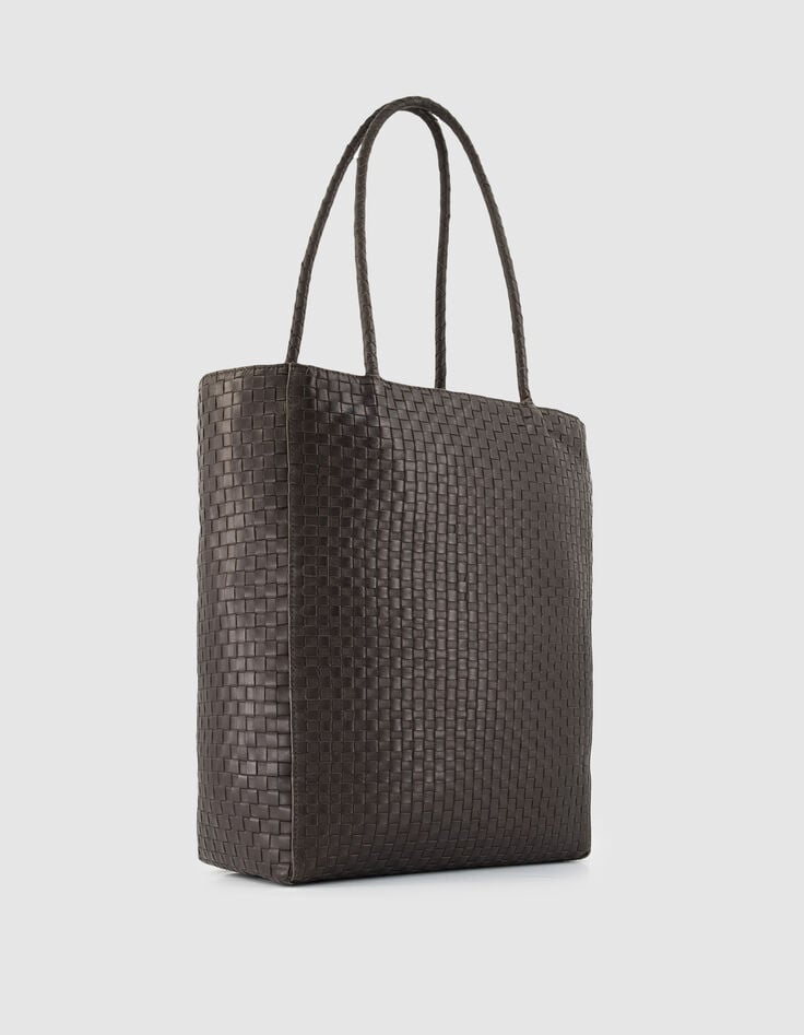 Die Tasche aus gewebtem Leder f&uuml;r Damen in Braun-2