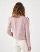 Chaqueta cuadrada tweed fantasía rosa mujer-3