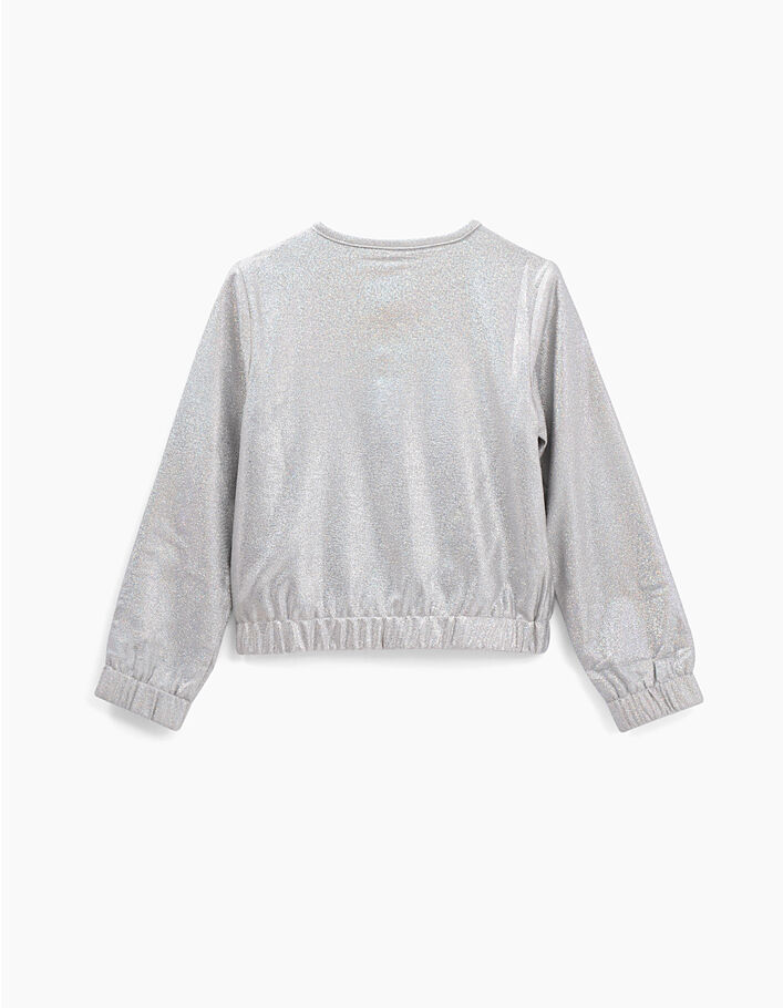 Girls’ silver embroidered chest cardigan - IKKS