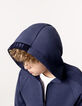 Cardigan relaxed bleu zippé molleton garçon-3