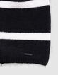 Bonnet noir tricot rayures blanches fille-2