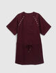 Women’s garnet dress with press stud decor-6