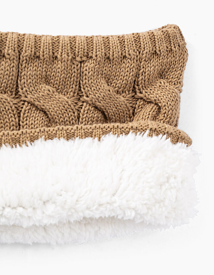 Boys’ sand cable knit snood  - IKKS