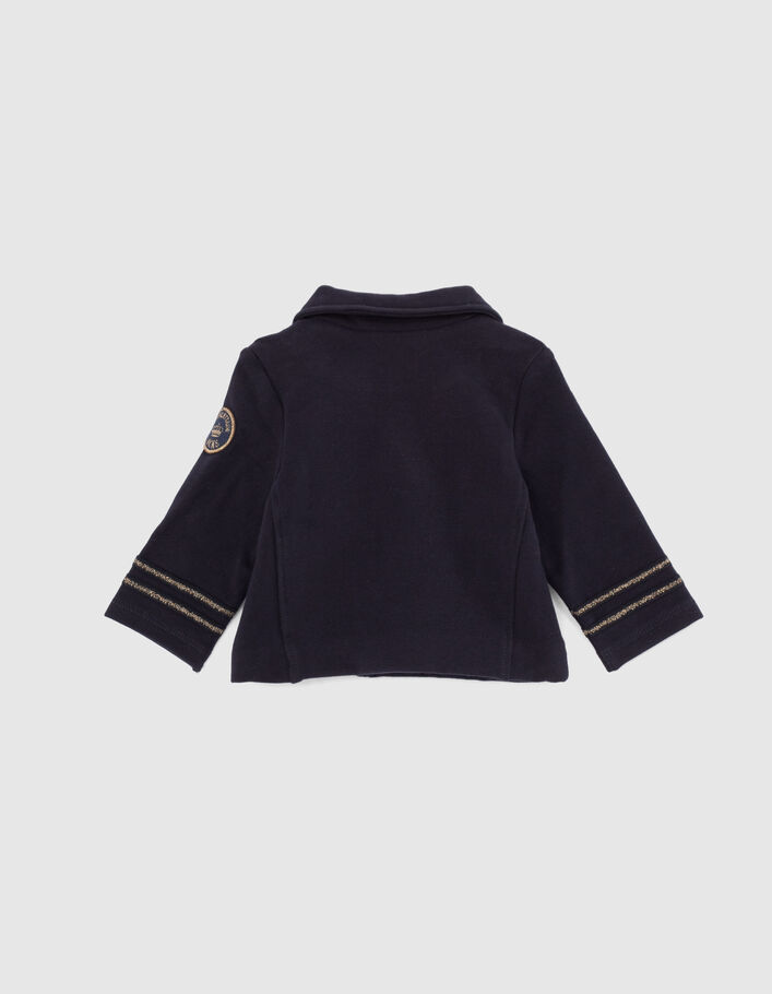 Baby girls’ navy officer sweatshirt fabric cardigan - IKKS