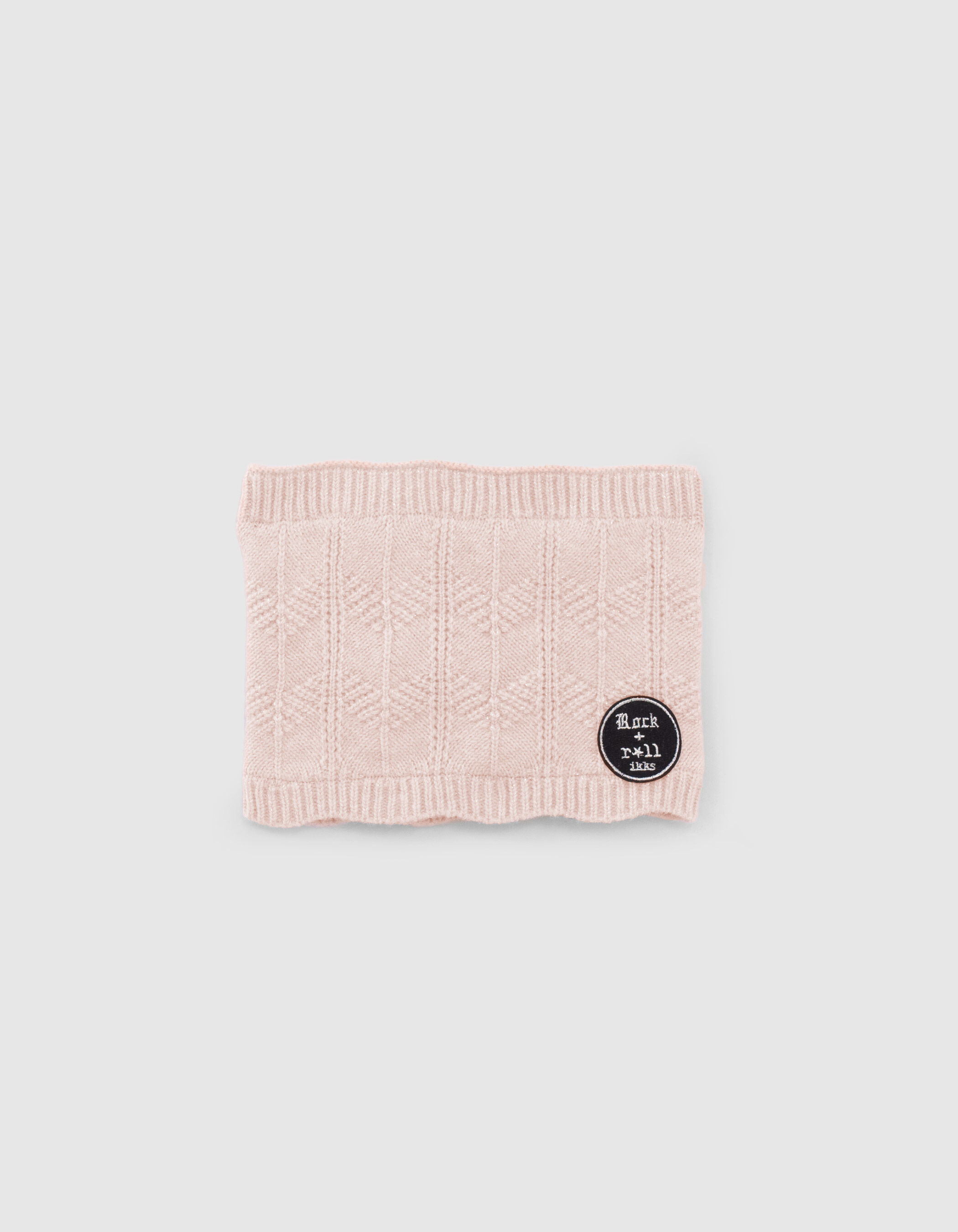 Foulard Fille Ikks Gris En Coton Avec Noeuds Noirs, Neuf Sans étiquette