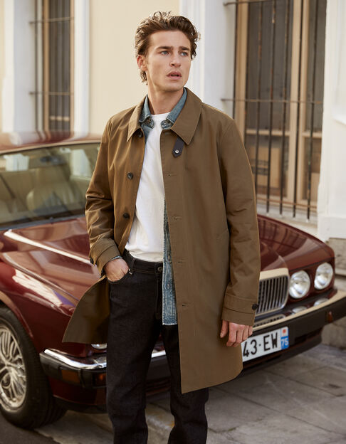 Trench bronce cierre cuello bimaterial hombre - IKKS