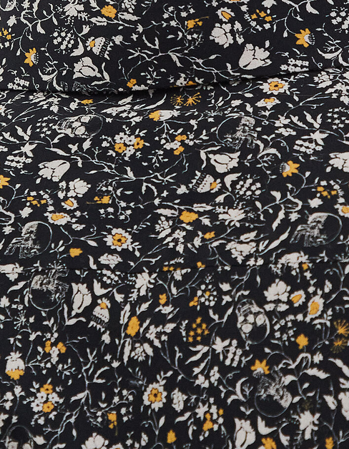 Men’s black flowery print SLIM shirt-6