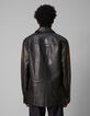 Pure Edition - Men's black leather overshirt jacket-3