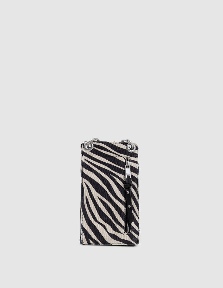 Telefoonhoes 111 ecru canvas zebrapatroon Dames-2