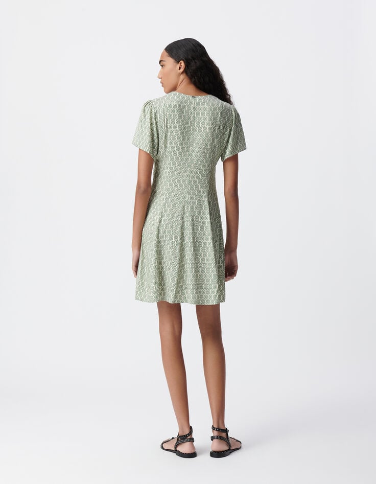 Robe verte LENZING™ ECOVERO™ ethnique Femme-3