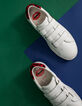 Weiße Damen-Ledersneakers mit Sternen-Motiv, Leo-Detail-1