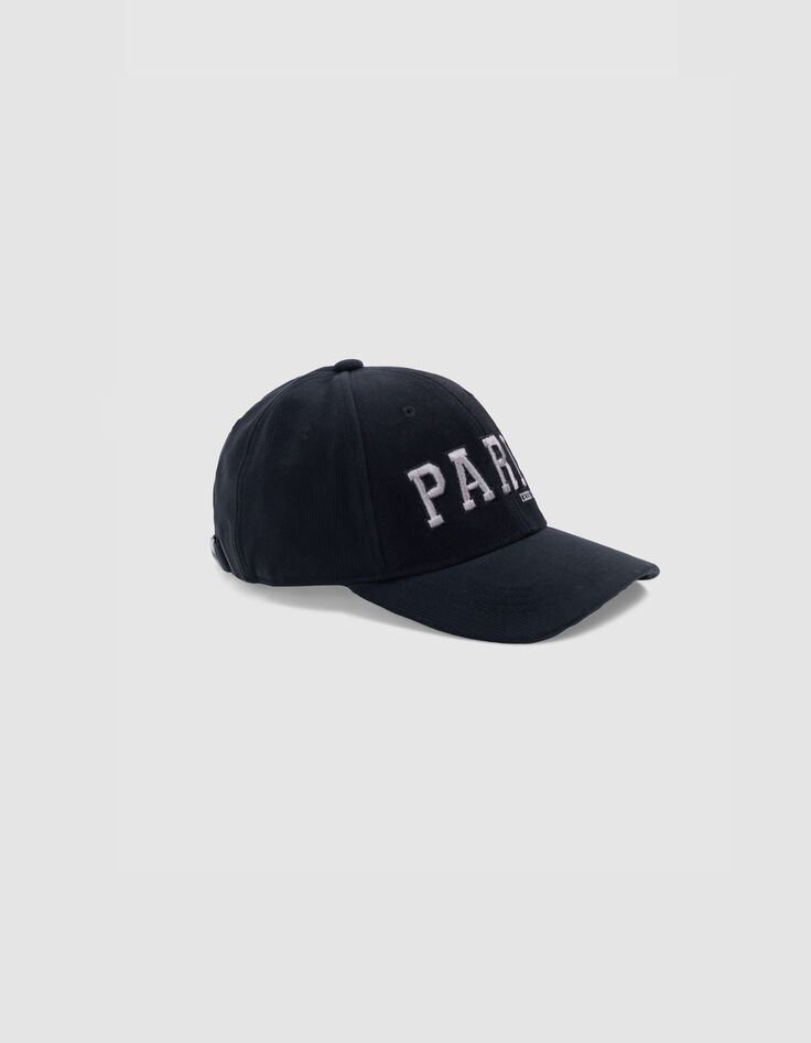 Men's embroidered corduroy navy cap-5