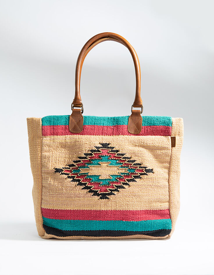 Bolso cabás lona bordada-1