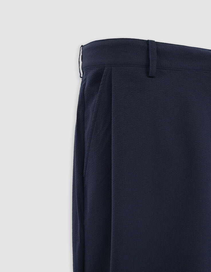 Men&rsquo;s navy seersucker JOGGER trousers-2