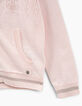 Cardigan rose pâle tricot ajouré fantaisie fille-2
