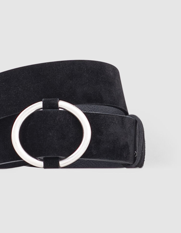 Cinturón para denim negro con hebilla deslizante mujer - IKKS