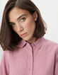 Chemise rose tencel Femme-4
