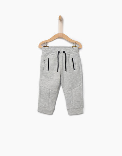 Pantalon molleton gris et navy b&eacute;b&eacute; gar&ccedil;on  - IKKS
