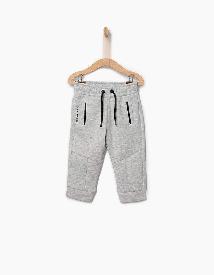 Pantalon molleton gris et navy b&eacute;b&eacute; gar&ccedil;on -1