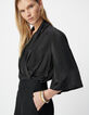 Combinaison bi-matière noire avec haut fluide Femme-4 Combinaison bi-matière noire avec haut fluide Femme-4