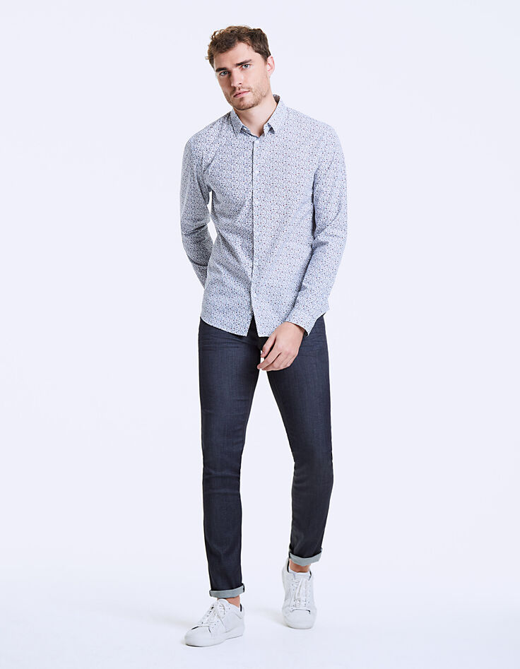 Camisa slim bermellón con micro-flores Hombre-6 Camisa slim bermellón con micro-flores Hombre-6