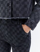 Women’s grey checkerboard motif sculpt up skinny jeans-3
