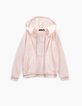 Cardigan rose pâle tricot ajouré fantaisie fille-5