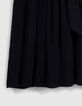 Marineblaues Mädchenplisseekleid mit Gürtel-5