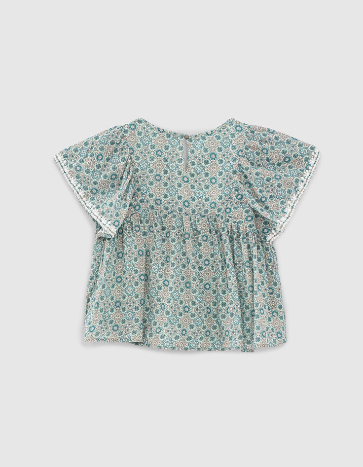 Top holgado aguamarina con estampado geom&eacute;trico ni&ntilde;a-3
