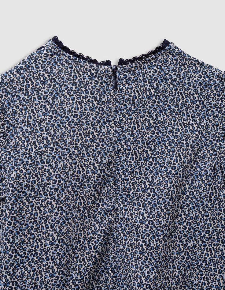 Blouse marine imprimé léopard-noeuds fille-5 Blouse marine imprimé léopard-noeuds fille-5