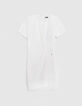 Robe crayon blanc cass&eacute; avec plis Femme-6