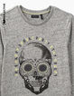Boys’ medium grey Halloween skull T-shirt -5