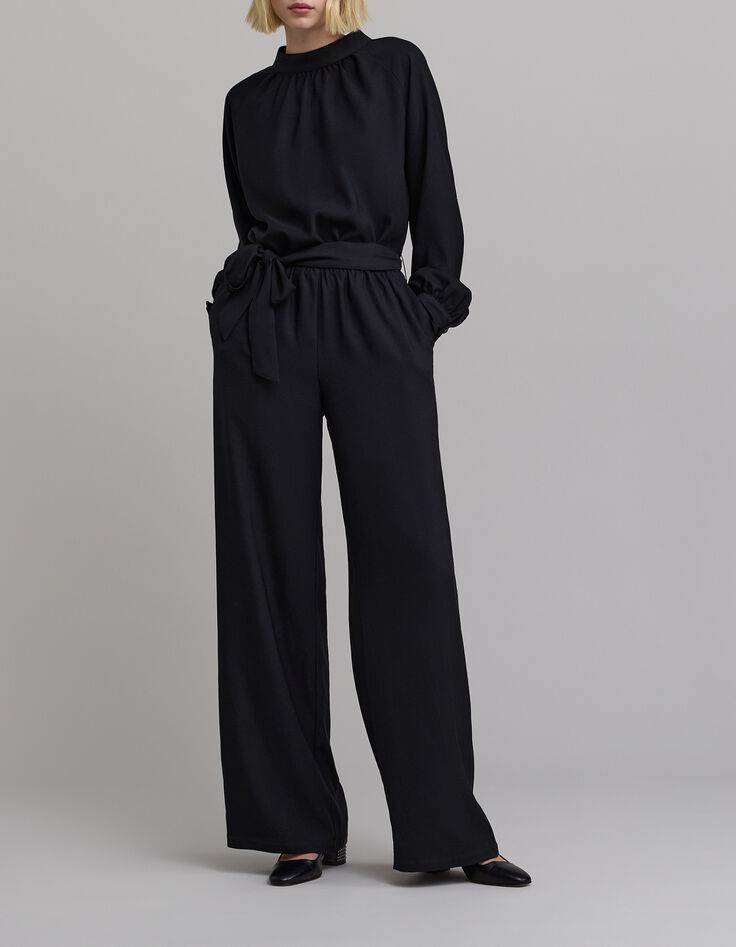 Women's black button-and-jewel star jumpsuit-2 Women's black button-and-jewel star jumpsuit-2