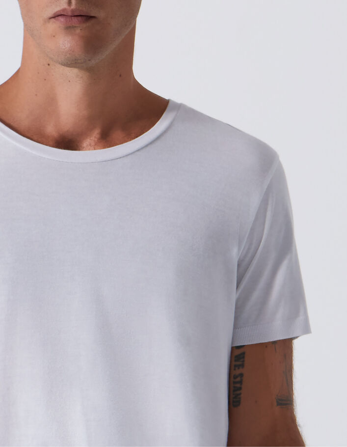 T-shirt blanc coton modal Homme-3