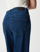 Damesblauwe boyfriendjeans met bijsnijding-6