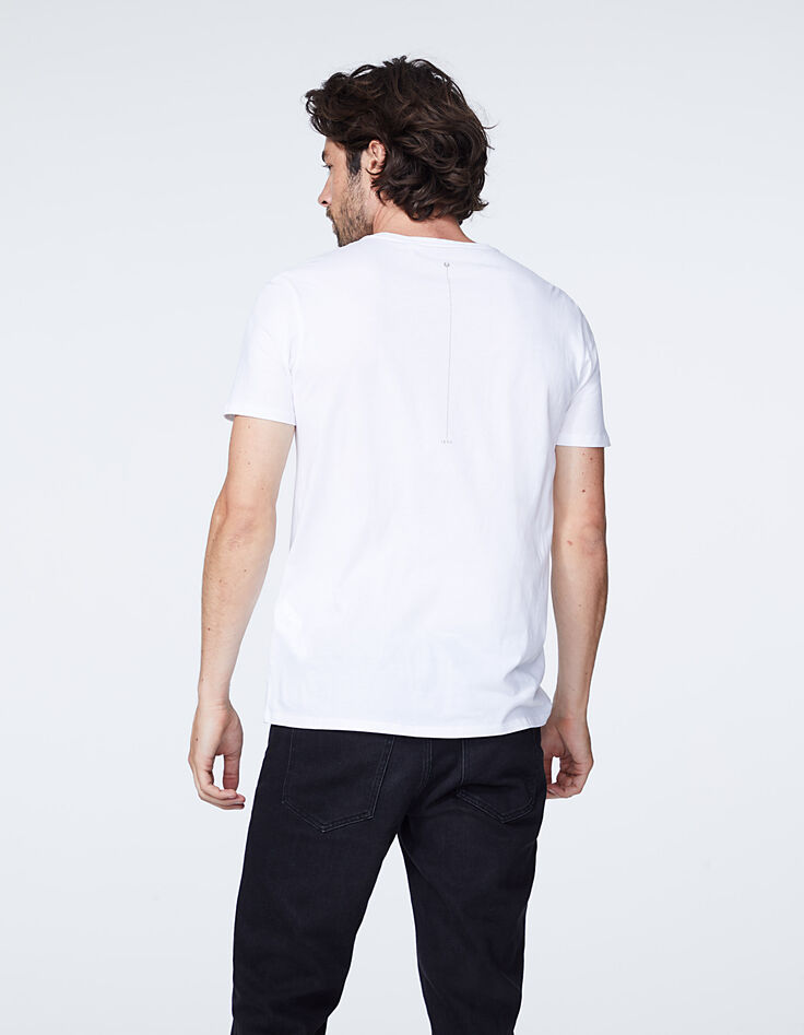 Men’s white T-shirt with Mona Lisa under lightning -3