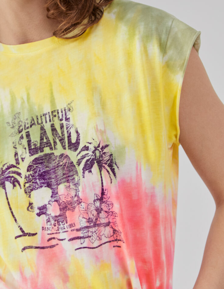 Camiseta loose color crudo tie&dye mujer-4