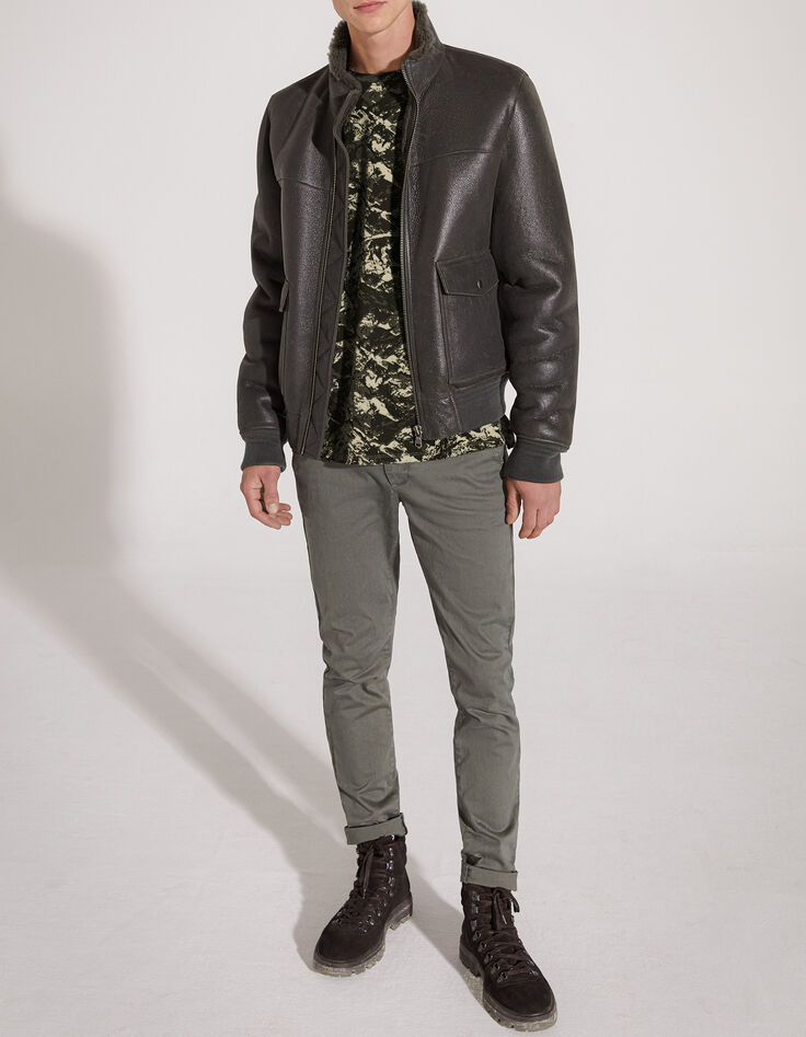 Men’s khaki camouflage print T-shirt-5