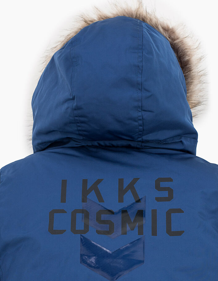 Boys’ raw blue fur-lined hooded parka - IKKS