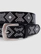 Ceinture noire cuir décor micro clous Femme-2