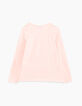Girls' powder pink glittery giraffe graphic T-shirt-4