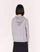 Cardigan gris à capuche détails bijoux femme-3