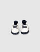 Deportivas blanco roto pompones navy bebé niña -2