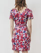 Gedrapeerde voile jurk met flashy bloemenprint dames-3