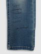 Blauwe upcycled STRAIGHT jeans met print jongens-4
