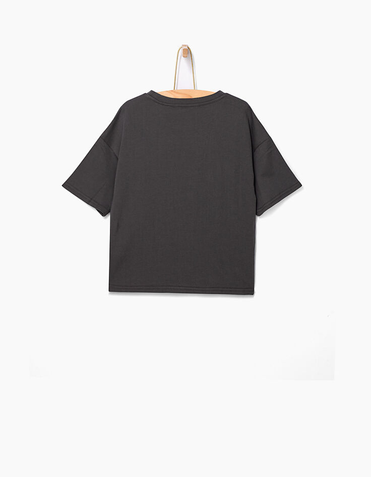 Tee-shirt gris anthracite SUMMER Sunshine fille-3 Tee-shirt gris anthracite SUMMER Sunshine fille-3