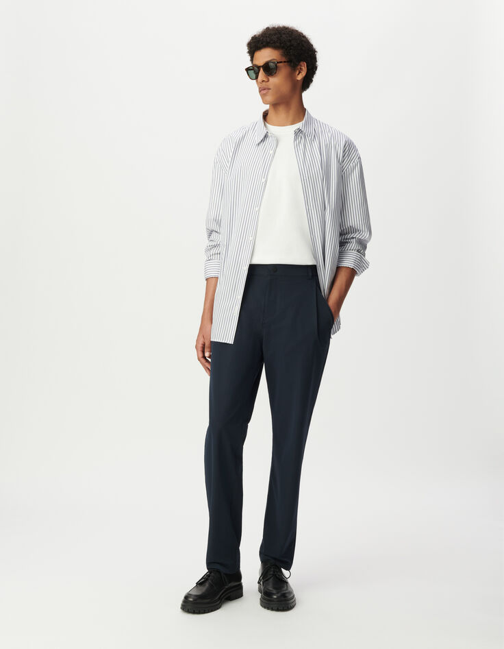 Herren 100% Baumwolle REGULAR blau gestreiftes Hemd-1 Herren 100% Baumwolle REGULAR blau gestreiftes Hemd-1